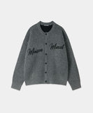 SCRIPT TYPE ROUND NECK CARDIGAN
