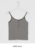 Kasumi Stripe Color Matching Button Sleeveless