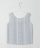 Modio Two-Way Ribbon Stripe Sleeveless Blouse
