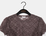 Puffy lace see-through frill t-shirt