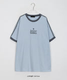 [unisex] Lunky Track Color Matching Ringer Over Short Sleeve Tee