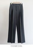 Hidel Linen Basic Pintuck Slacks
