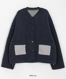 Keipy color matching pocket fleece jacket