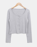 Enru Slim Fit Sleeveless Cardigan Set