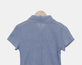 Shukong Check Short Sleeve Blouse