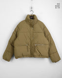 Season zipper pocket puffer collar short padding