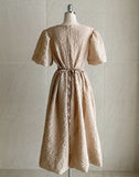 Endel Puff Jacquard Flare Long One Piece