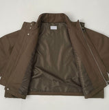 High-Neck Button Zipper Bomber String Jacket