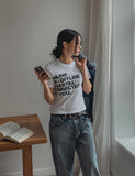 Steel U lettering cropped short-sleeved
