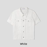 Kelden Cutout Short Sleeve Trucker Shacket