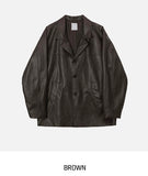 Jerome Single Leather Half Coat