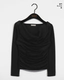 Soutine chiffon shirring drape t-shirt