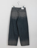 Koiso cut button washed balloon denim pants