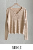 Army V Round Ribbed Knit Cardigan