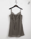 Hepple See-Through Slit Ribbon Adjustable Straps Layered Sleeveless Mini One Piece