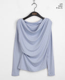 Toen Dreyf Shirring Off-Shoulder Long-Sleeved T-Shirt