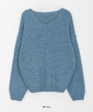 Yussui wool color V-neck knit