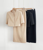 Vekia Crop Jacket H-Line Skirt Set
