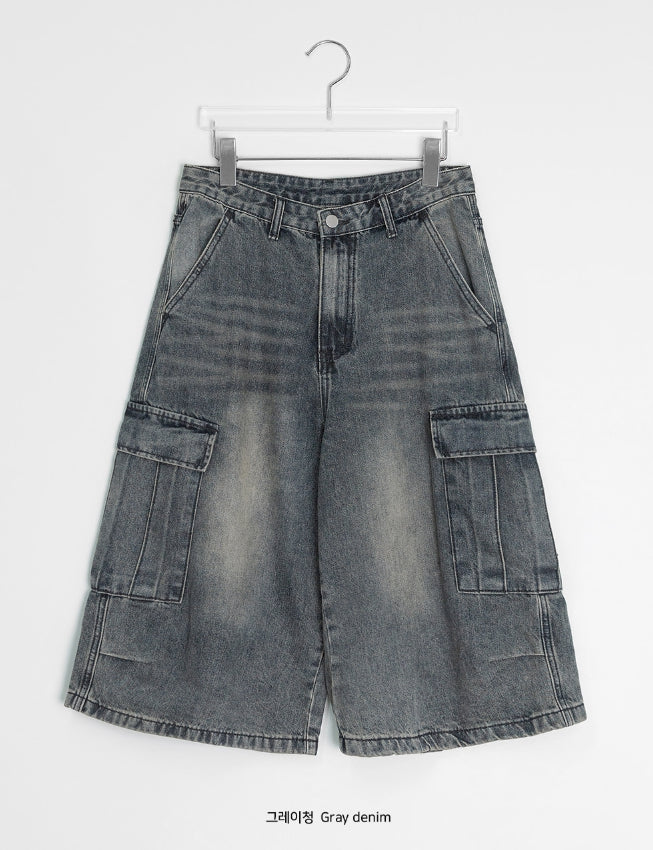 【BAON】Gus Denim Cargo Bermuda Pants BAON (バオン) - ガスデニムカーゴバミューダパンツ / Gus Denim