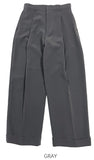 Rolling pintuck wide slacks