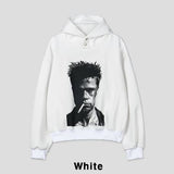 B-Pit Printed Snap Balloon Crop Hoodie