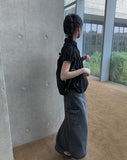 Posh black blue cargo long skirt