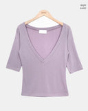 Felon Deep V-Neck Three Quarter T-Shirt
