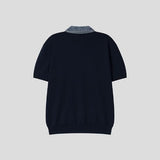 Vice Denim Collared Short Sleeve Knit