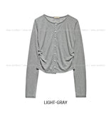 Leah Side Pintuck Ribbed Cardigan