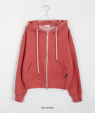 Lamines Two-Way Color Brushed Hood Zip-Up