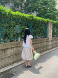 Arche Check Frill Short Sleeve Blouse