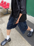 Linen bermuda over roop denim pants