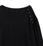 [PLAN MADE/MADE] Slant Snap Damaged Knit