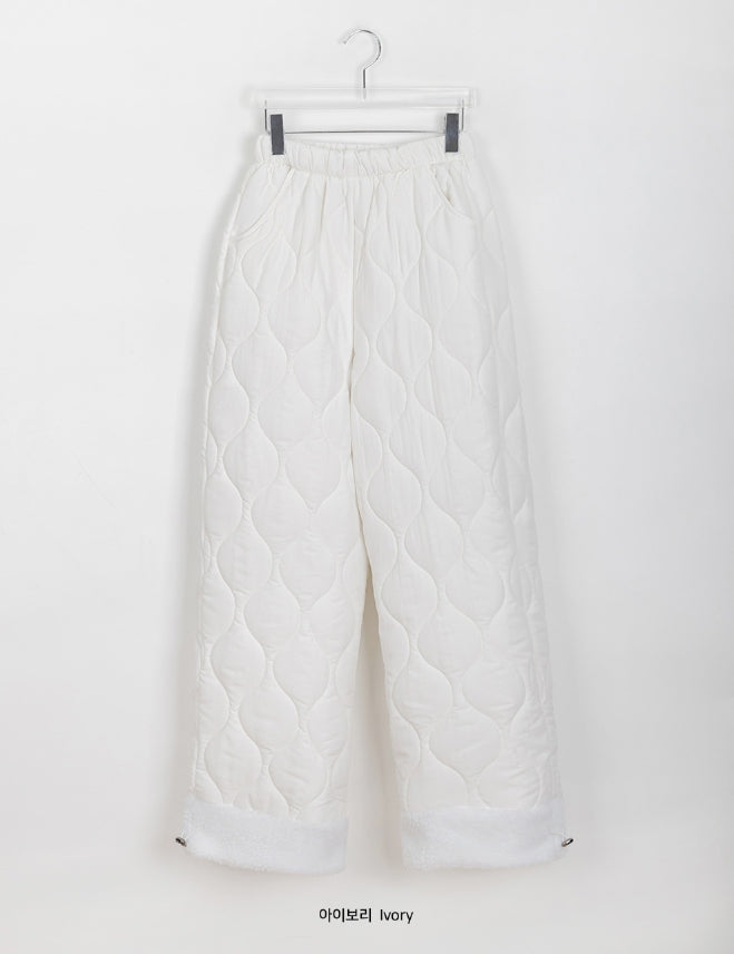 【BAON】Kemin banding fleece quilted pants BAON (バオン) - ケミンバンディングフリースキルティングパンツ