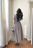 Kenner Seersucker Puff Stripe Long One Piece (Belt Set)