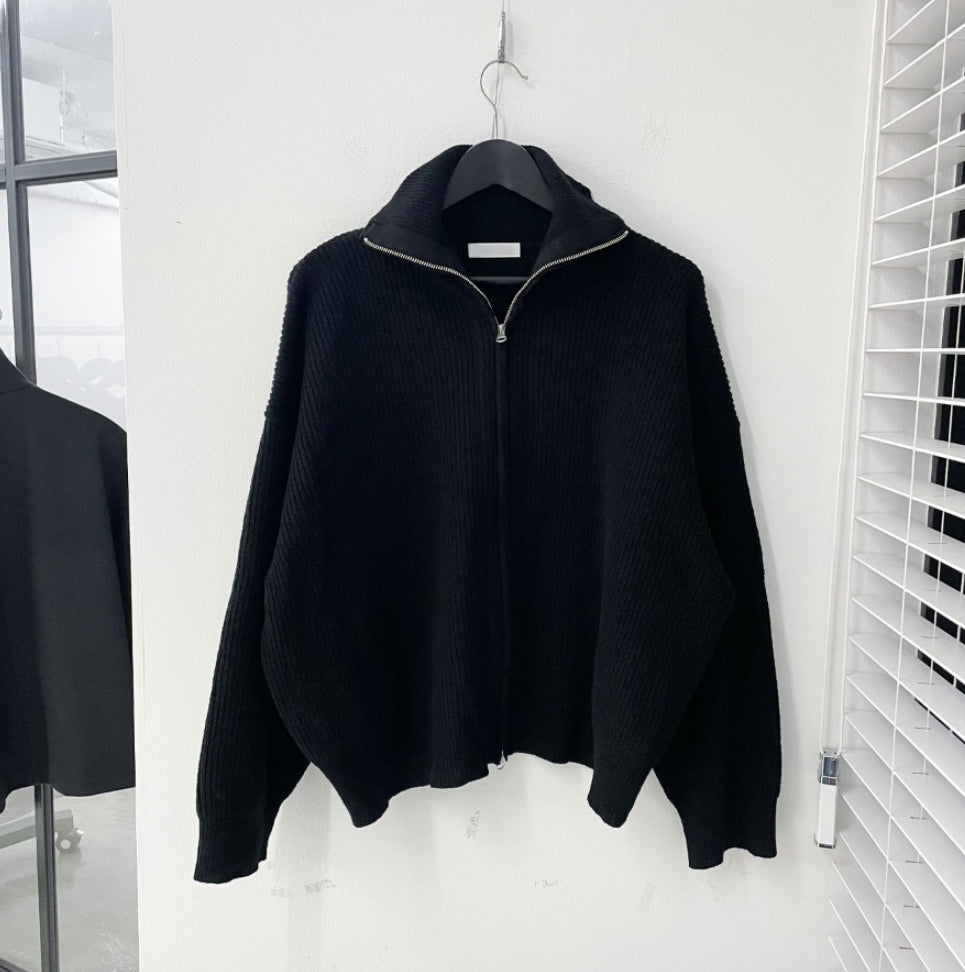 【COSYHARU】Lambswool Knit Turtle Zip-up COSYHARU (コシハル) - レムズウールニットタートルジップアップ