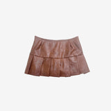 Martina Leather Jacket + Pleated Skirt Set