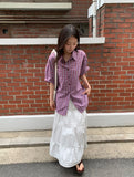 Nayuta Pintuck Tiered Banding Long Skirt
