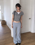[MADE/Skirt+Pants SET] Forin Bootcut Pants Unbalance Shirring Flare Layered Skirt
