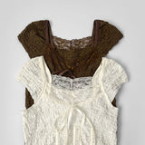 Lace Kitsch Ribbon Summer Blouse