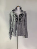 wing tatto y2k Knit Hooded zip-up