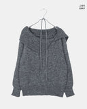 [Strap + Knit SET] Luo Strap Off-Shoulder Wool Knit