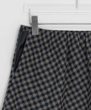 Mudori Wool Check Banding Midi Skirt