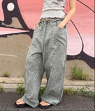 RIPSTOP FLOWER WIDE PANTS