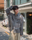 Crinkle Double Pocket Roll-up Check Shirt