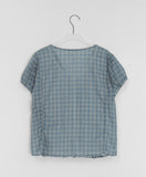 Temuk Check Frill Short Sleeve Blouse