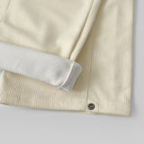 Corduroy Hem Snap Folding Cut Long Wide Pants