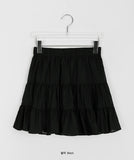 Muju Tiered Banding Mini Skirt