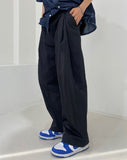 Layered Gosi nylon wide pants