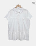 [MADE] Pooin Pleated Punching Short Sleeve Blouse